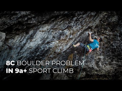 8C Boulder Problem in 9a+ Sport Climb