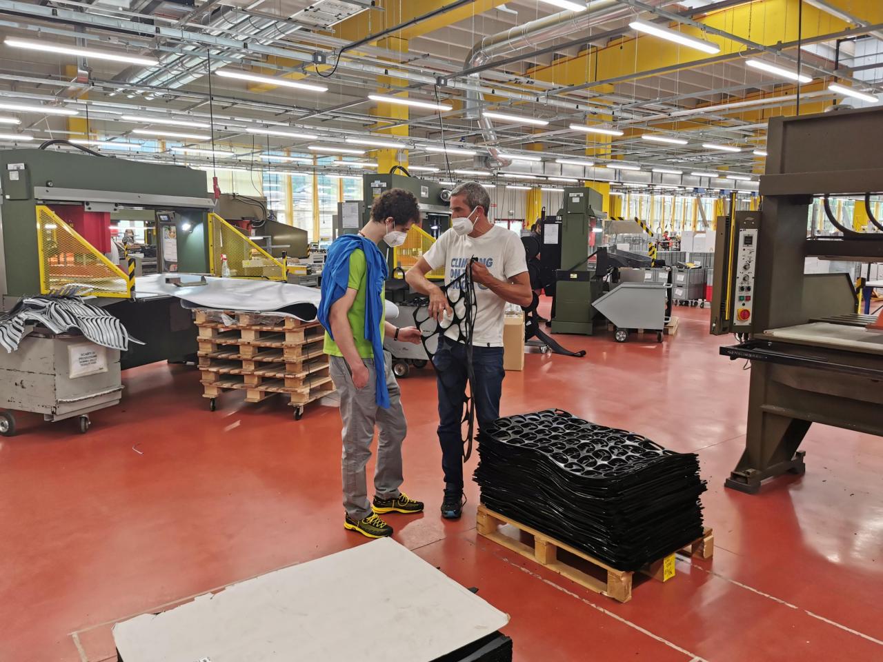 Production of climbing shoes in La Sportiva